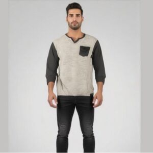 STOCKHOMME Evolution Grey Long Sleeve T-shirt with chest pocket XL​​​​